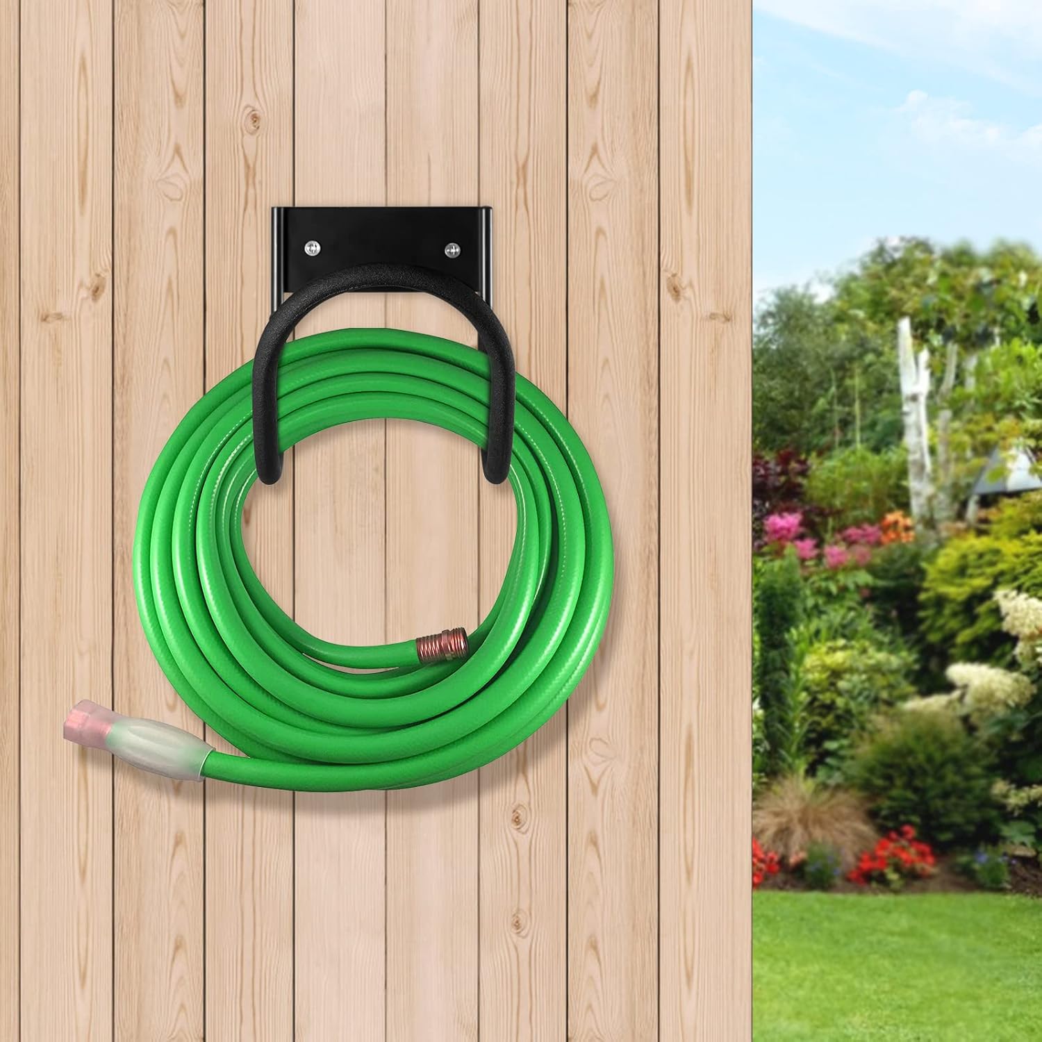 Hose Hanger, Heavy Duty Metal Hose Holder Wall Mount, Hook for Garden Hose/Expandable Hose/Hose Reel/Water Hose/Pocket Hose/Flexable Hose/Magic Hose (Hose Holder 125 Ft)-VerdiqueGarden