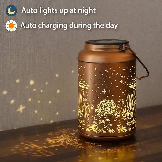 Turtle Solar Lanterns Outdoor Waterproof - Hanging Turtle Solar Lights Garden Decor for Outside, Birthday Gifts for Women, Mom, Mothers Day Gifts, Outdoor Decor for Patio, Yard-VerdiqueGarden