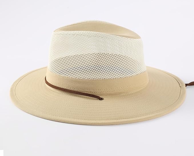 Home Prefer Cotton Summer Fedora Hat Wide Brim Sun Hats for Men Women UPF 50+ Sun Protection Cap for Fishing Hiking-VerdiqueGarden