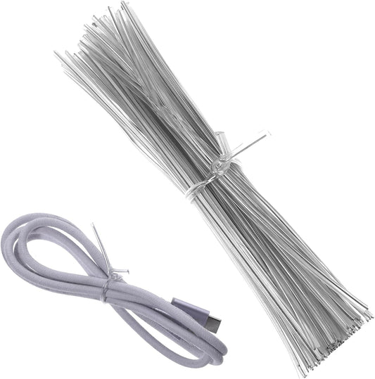 100 Piece 4 inches Cear Metal Twist Ties, Metallic Twist Cable Cord Wire Ties Reusable Plastic Wire Twists Tie for Bread, Cello, Candy, Coffee Bags & More-VerdiqueGarden