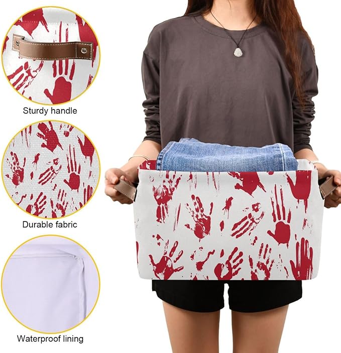 Skull Hand Rectangular Storage Basket Organizer Bin Shelf Baskets For Clothes Gifts For Home Office Dorm-VerdiqueGarden