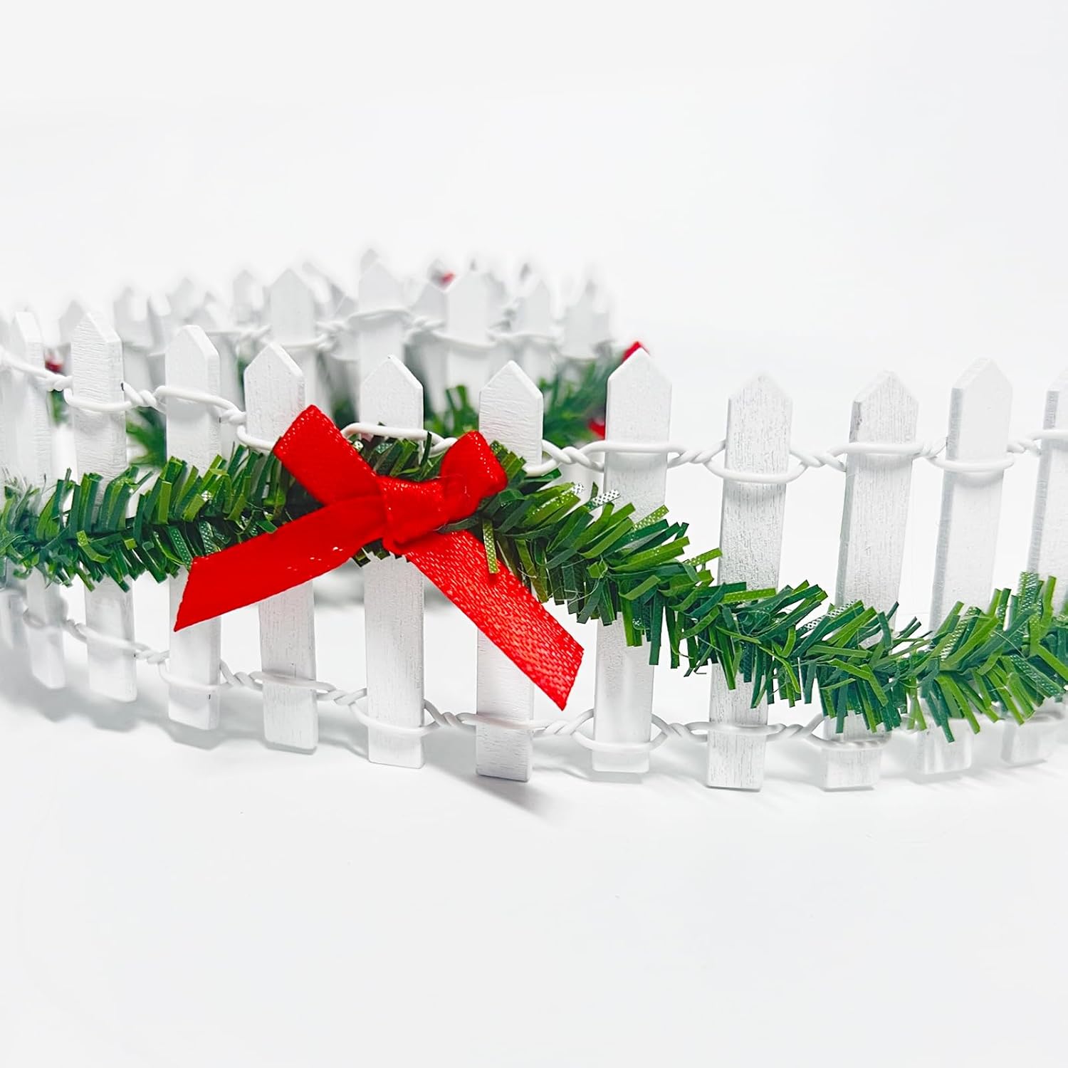 35 Inches Mini Fairy Garden Fence DIY Christmas Small Wood Decorative Picket Fence Micro Landscape Miniature Ornaments for Dollhouse, Crafts, Diorama Project, Plant Pot, White-VerdiqueGarden