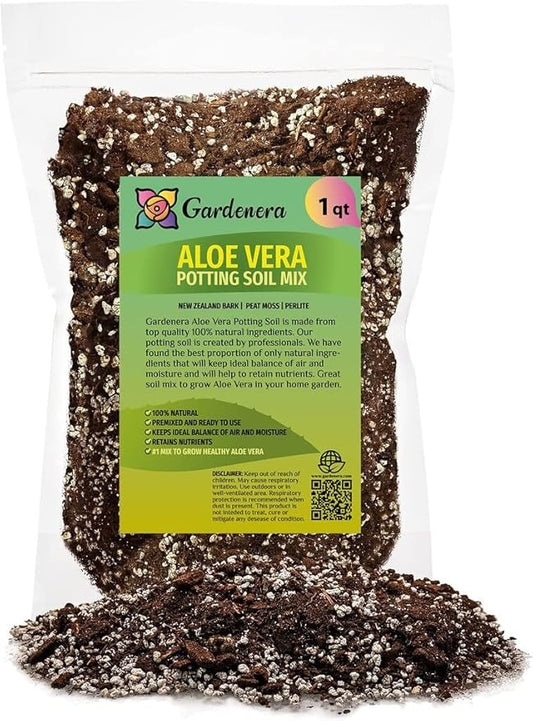 Premium Aloe Vera Potting Soil Mix - (1 Quart Bag)-VerdiqueGarden