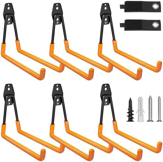 Garage Hooks Heavy Duty, 8 Pack Wall Mount Storage Hangers with Extension Cord Holder Organizer, for Power Tool, Garden Tool, Utility, Ladder, Hose and More-VerdiqueGarden