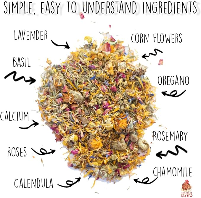 Pampered Chicken Mama Best Eggs Ever! Nesting Herbs for Chickens (16 Ounce/1 Pound) for Chicken Nesting Boxes Calcium Supplement for Chickens | Chicken Feed Supplies, Hen Treats for Coops (1 Bag)-VerdiqueGarden