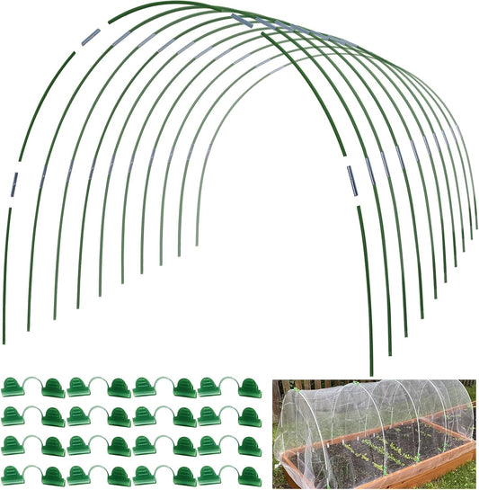 MAXPACE Greenhouse Hoops for 2.7ft or Wider Grow Tunnel, Rust-Free Fiberglass Support Hoops Frame for Garden Fabric, DIY Plant Support Garden Stakes, Gardening Supplies, 50pcs-VerdiqueGarden