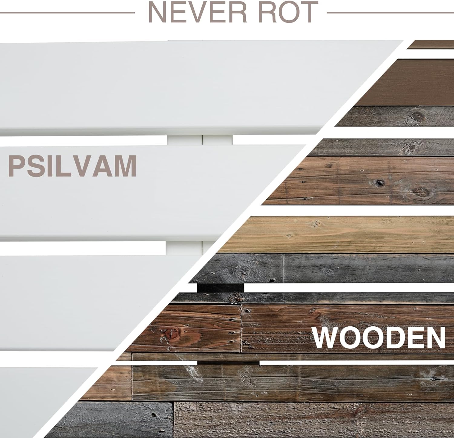 Psilvam Outdoor Bench, Two Person Poly Lumber Porch Bench, Weatherproof Garden Bench That Never Rot and Fade, All-Weather Patio Bench Suit for Garden, Porch, and Park (White)-VerdiqueGarden