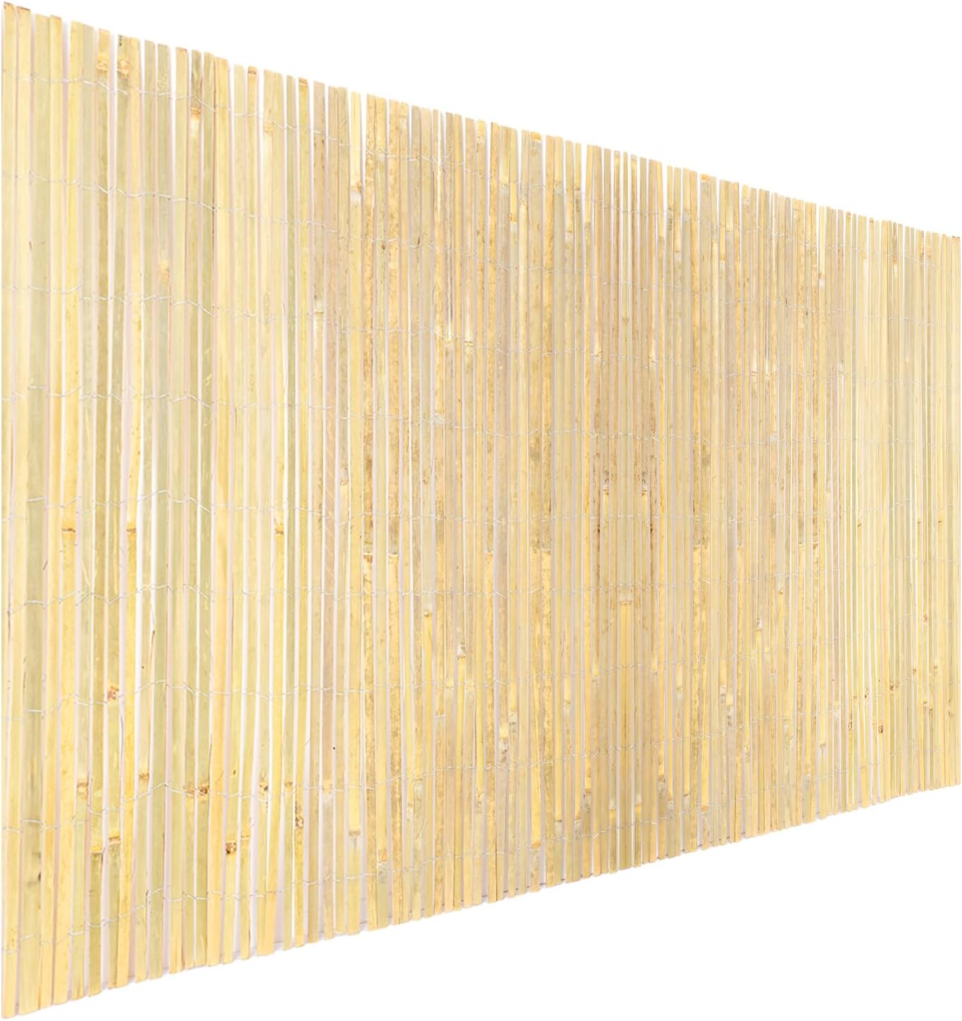 VEVOR Natural Bamboo Fence Privacy Screen, Eco-Friendly Decorative Bamboo Slat Fence, 6 ft H x 13 ft L Panel, for Garden, Backyard, Balcony, Patio, Pool Side-VerdiqueGarden