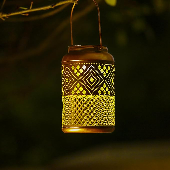 2 Pack Solar Lanterns Outdoor Waterproof - Birthday Gifts for Women, Men, Mom, Solar Lights Outdoor Hanging Garden Decor for Outside, Patio, Outdoor, Yard, Lawn, Balcony Modern-VerdiqueGarden