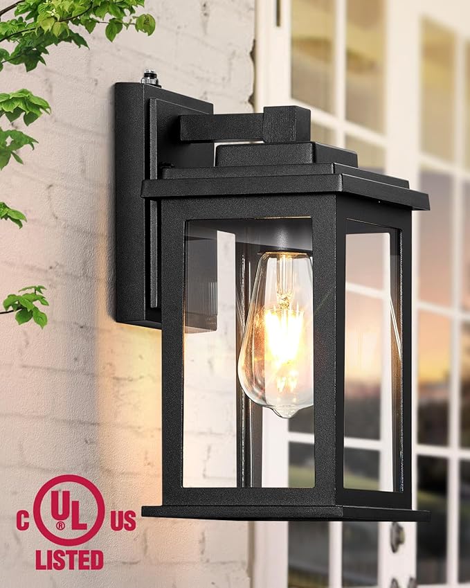 VIANIS Dusk to Dawn Outdoor Lights for House, Black Outdoor Light Fixture, Waterproof Exterior Lighting Fixtures Wall Mount, Outdoor Wall Lights for House, Garage, Garden, Porch,Hardwired, Non-Solar-VerdiqueGarden