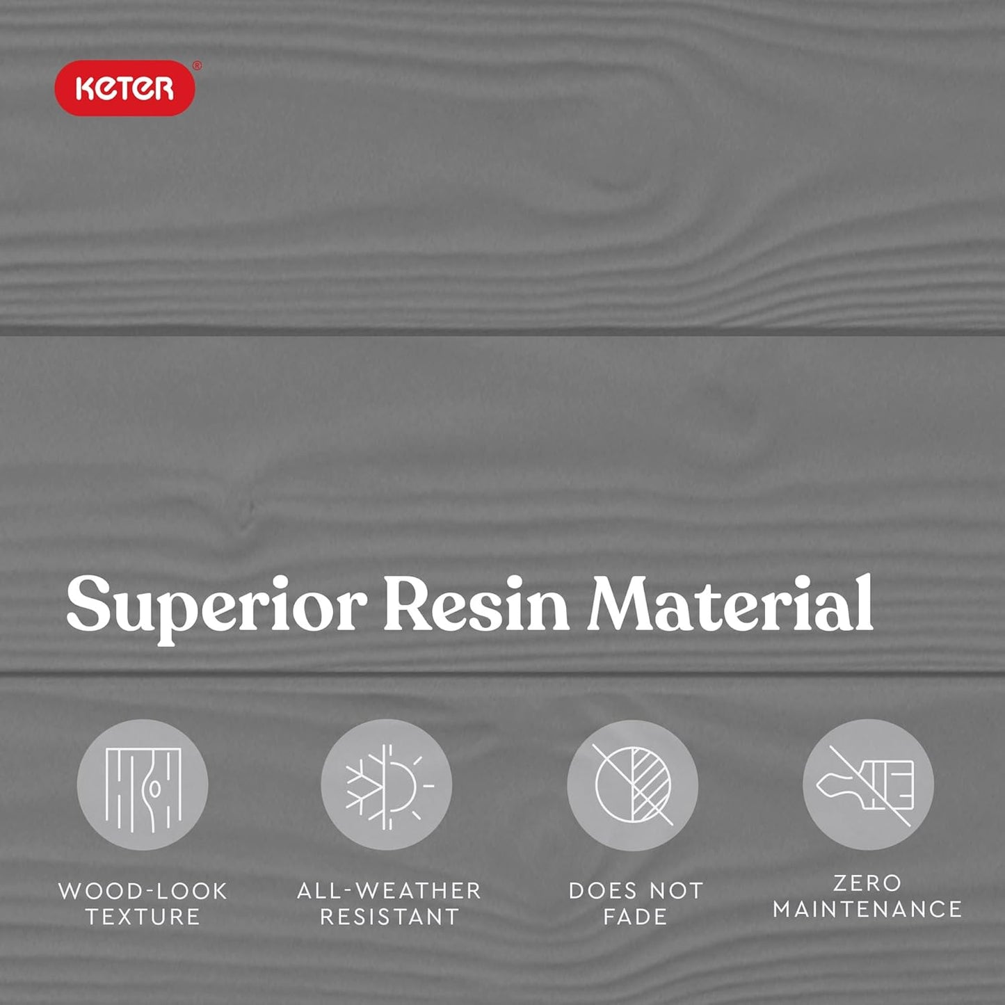 Keter Westwood 150 Gallon Resin Large Outdoor Storage Box for Patio Furniture, Outdoor Cushions, Garden Tools and Pool Floats, Light Grey-VerdiqueGarden