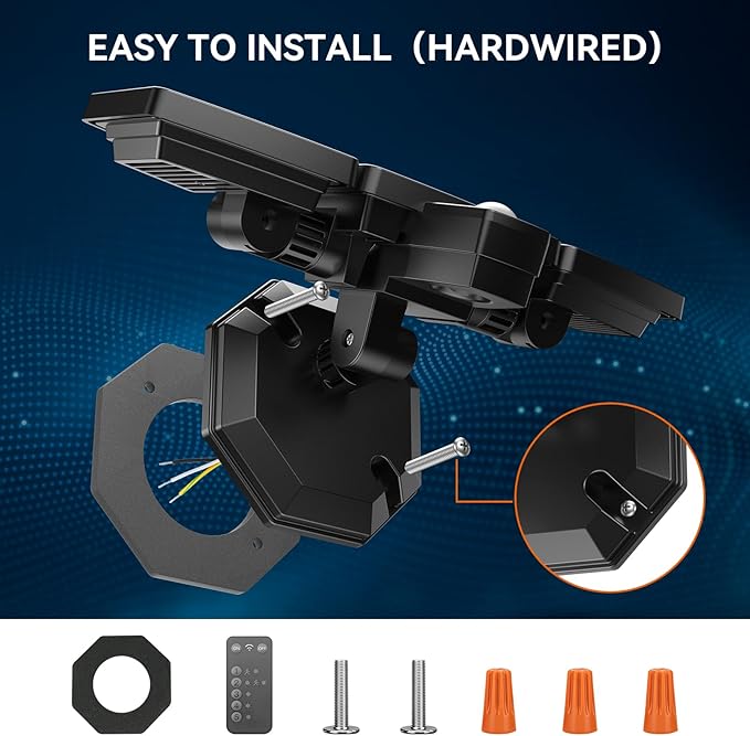 65W LED Flood Lights Outdoor, 6500LM, Waterproof, 6500K Motion Sensor Flood Lights Outdoor with Adjustable 3 Head Detected Floodlight for Outside Entryway Garage, Yard, Porch-VerdiqueGarden