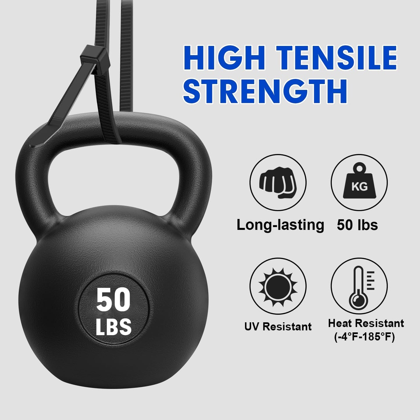 Zip Ties, RAZCC 1200pcs Black Cable Zip Ties 8 Inch, Heavy Duty Plastic Wire Ties with 50lb Tensile Strength, Self-Locking Black Nylon Tie Wraps for Indoor and Outdoor-VerdiqueGarden