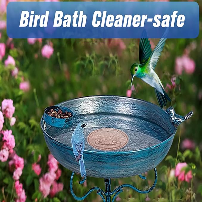 4-Pack 99.99% Pure Copper Bird Bath Purification Disk,Copper Disc with Stable Triple-Point Support,Fits All Outdoor Bird Baths(Round)-VerdiqueGarden