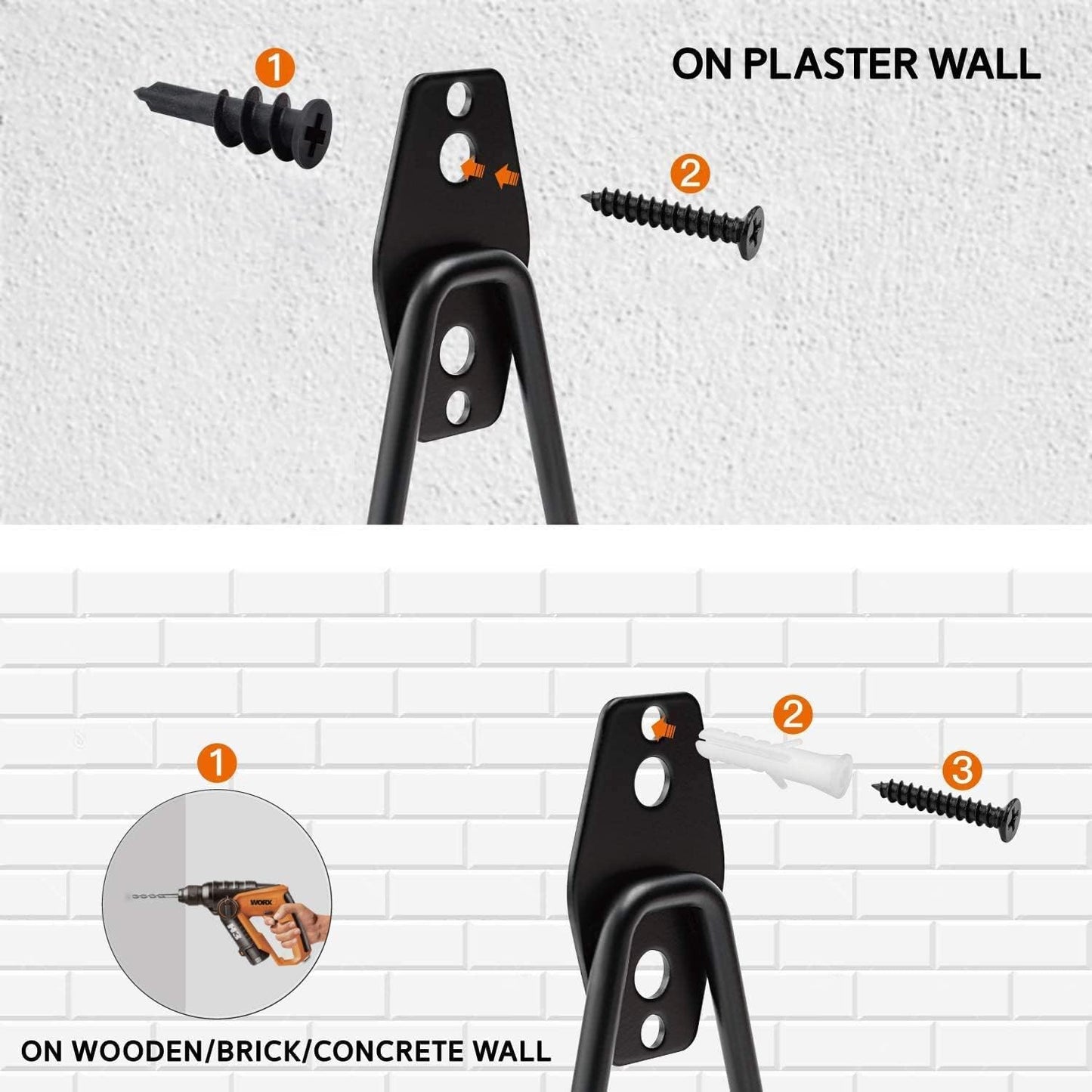 Garage Hooks, 12 Pack Wall Storage Hook Includes 2 Extension Cord Holder, Utility Organization, Heavy Duty Wall Mount Hangers for Hanging Bike, Ladder, Garden Tools-VerdiqueGarden