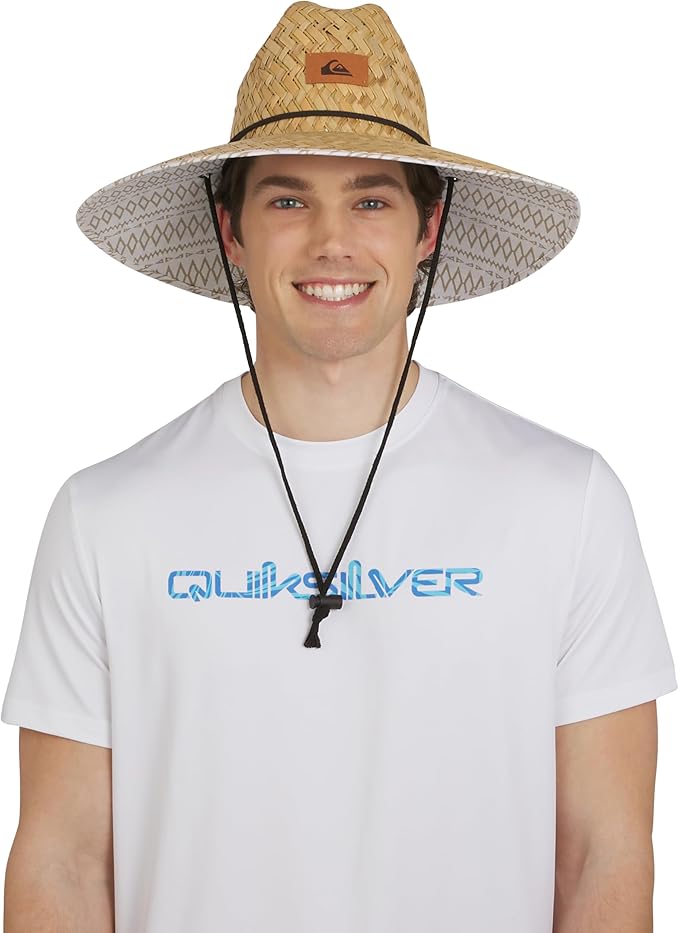 Quiksilver Men's Wide Brim Outdoor Lifeguard Straw Sun Hat-VerdiqueGarden