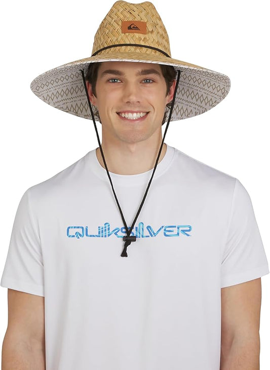 Quiksilver Men's Wide Brim Outdoor Lifeguard Straw Sun Hat-VerdiqueGarden