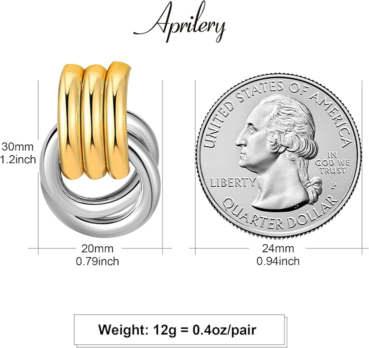 Geometric Earrings for Women, Chunky Dangle Earrings Trendy Vintage Statement Earrings Dupes Jewelry for Women