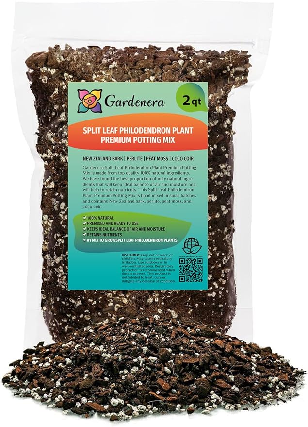Split Leaf Philodendron Soil Mix - Expertly Formulated for Strong Root Development - 2 Quart-VerdiqueGarden