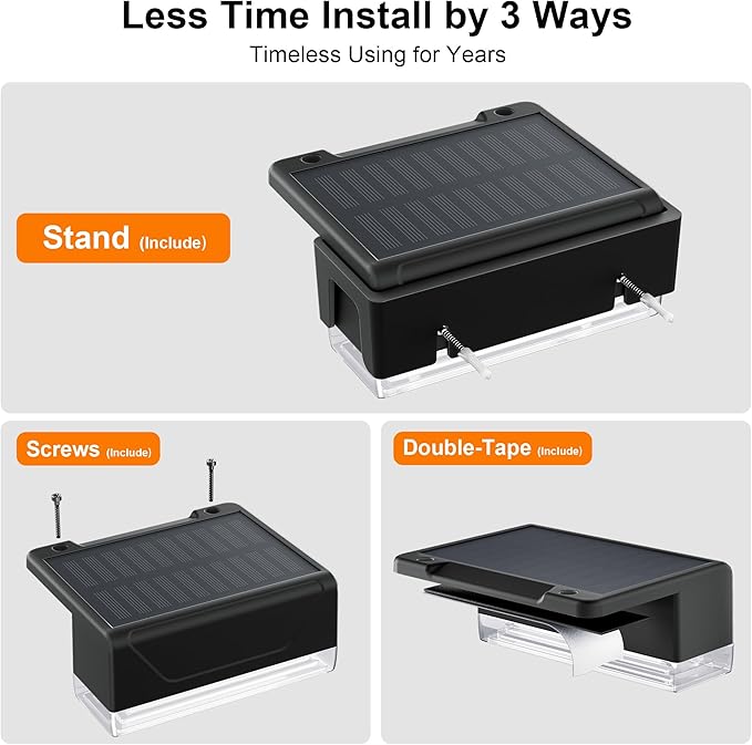 Ellasay Solar Fence Lights Outdoor: IP65 Waterproof RGB Solar Powered with 8 Lighting Modes - Wall Decor for Garden Patio Backyard Balcony Porch 2 Pack-VerdiqueGarden