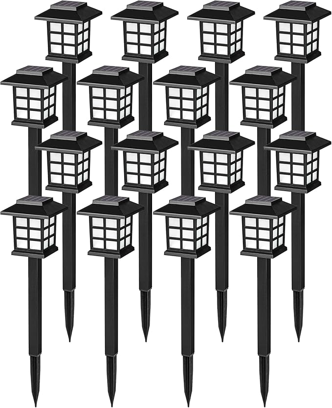 SOLPEX 16 Pack Solar Path Lights - Outdoor, Garden, Yard & Landscape (Warm White)-VerdiqueGarden