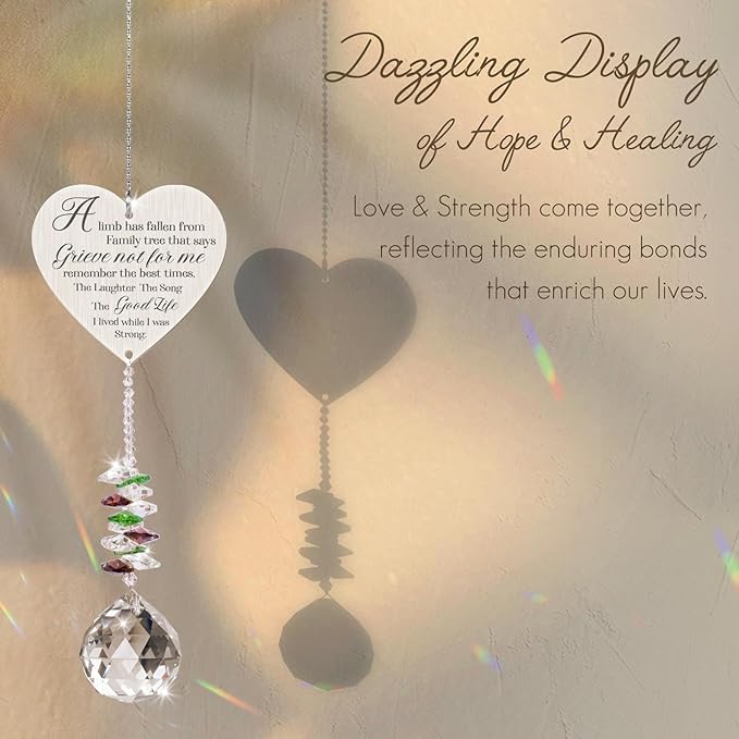 Memorial Gifts Crystal Garden Suncatcher, Sympathy Gifts for Loss of Loved One, in Memory of Loved One Gifts, Bereavement Gifts for Loss of Mom Dad, Cardinal Gifts Rainbow Maker Hanging Decoration-VerdiqueGarden