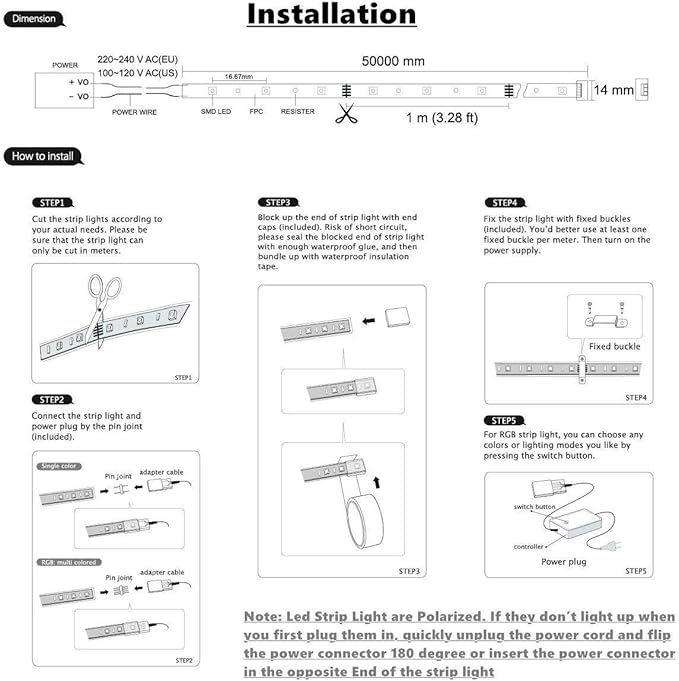 5050-60 Type AC 110-120V LED Strip Lights, Flexible/Waterproof/Dimmable/Multi-Modes LED Rope Light + 23 Keys Remote for Home/Garden/Building Decoration (32.8ft/10m, Natural White 4000K)-VerdiqueGarden