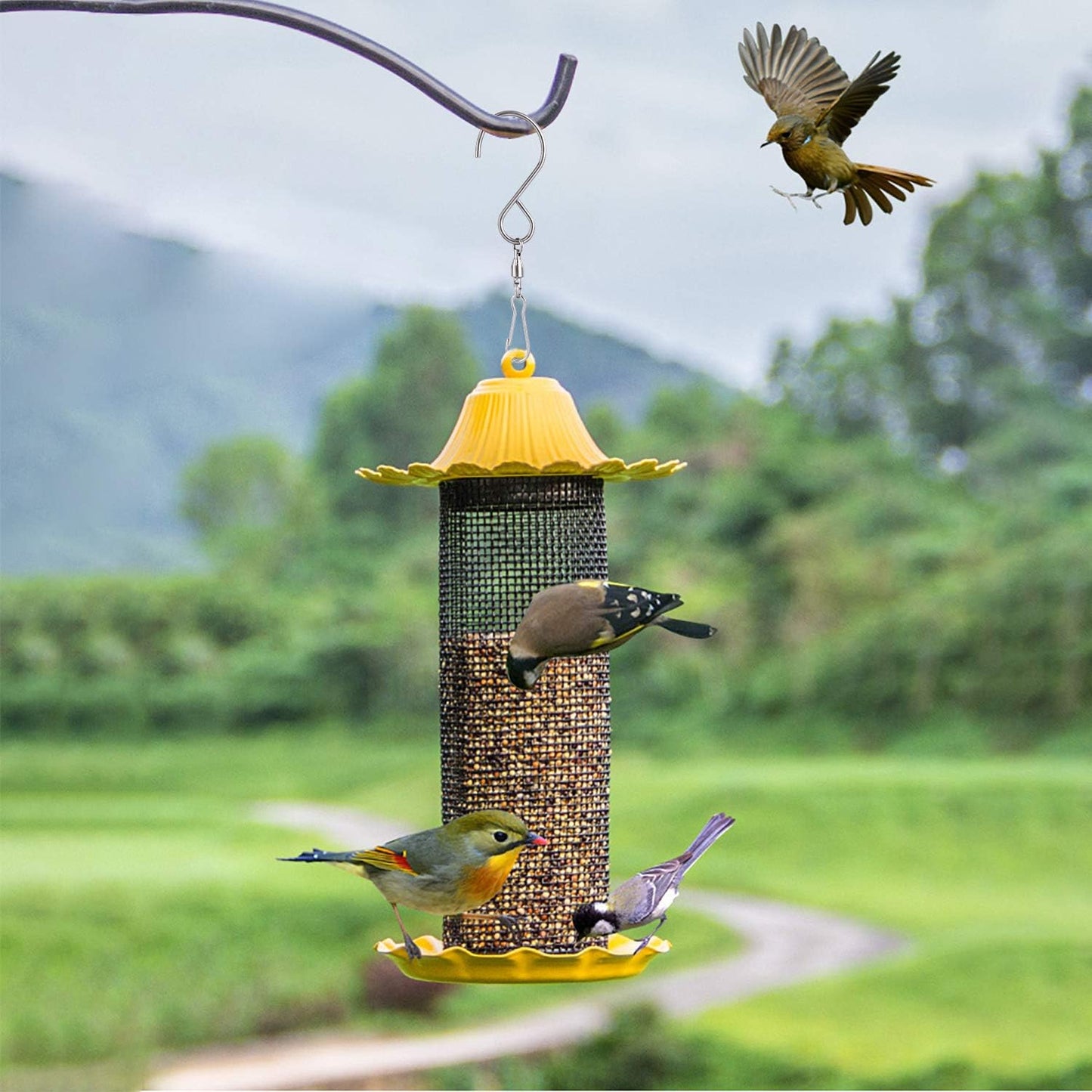 KUUQA 20 Pack Swivel Hooks Clips Wind Spinner S Hook Clips Hanging Wind Chimes Crystal Twisters Party Supplies (Silver)-VerdiqueGarden