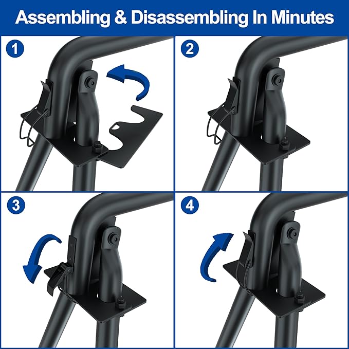 RELIANCER Grill Swing,Campfire Grill Cooking Stand w/8 Hooks & Storage Bag,Cast Iron BBQ Party Swing Grilling Cooking Rack,Outdoor Picnic Camping Cookware Hanging Rack,Collapsible Bonfire Barbecue Set-VerdiqueGarden