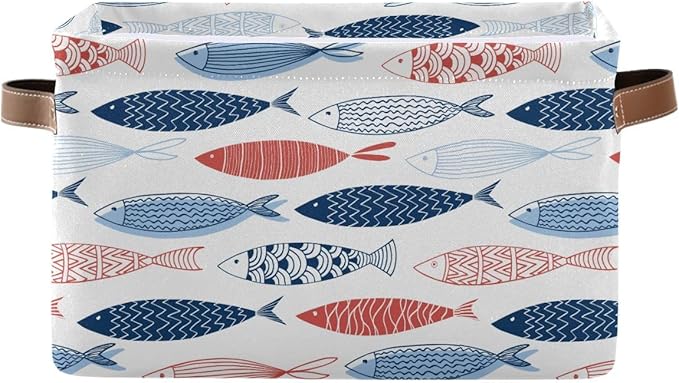 Fish Rectangular Storage Basket Organizer Bin Shelf Baskets For Clothes Gifts For Home Office Dorm-VerdiqueGarden