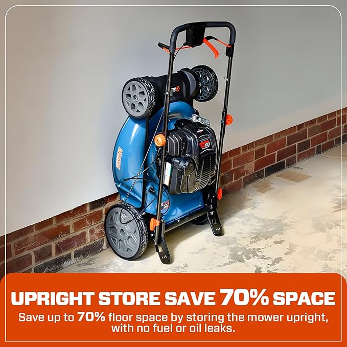 SENIX LSSG-H2 22-Inch Self Propelled Gas Lawn Mower with 163 cc 4-Cycle Engine, 3-in-1 Rear Wheel Drive Variable Speed Lawnmower, 6-Position Height Adjustment-VerdiqueGarden