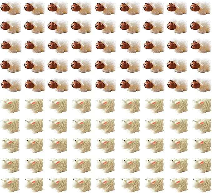 150 Pcs Mini Sheep Figurines Mini Resin Sheep Mini Garden Sheep for Dollhouse Bonsai Micro Landscape Fairy Home Garden Decor DIY Craft-VerdiqueGarden