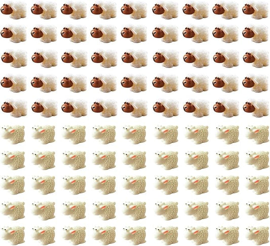 150 Pcs Mini Sheep Figurines Mini Resin Sheep Mini Garden Sheep for Dollhouse Bonsai Micro Landscape Fairy Home Garden Decor DIY Craft-VerdiqueGarden