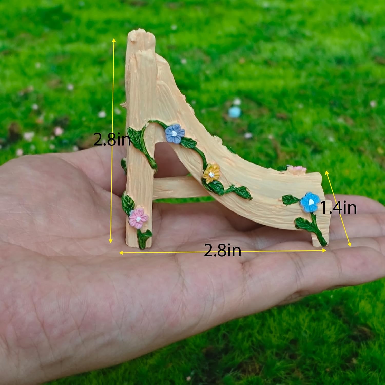 Miniature Fairy Garden Accessories, Resin Craft Flower Slide Figurine, 2.8 * 1.4 * 2.8 inches, Decorative Landscape Ornament-VerdiqueGarden