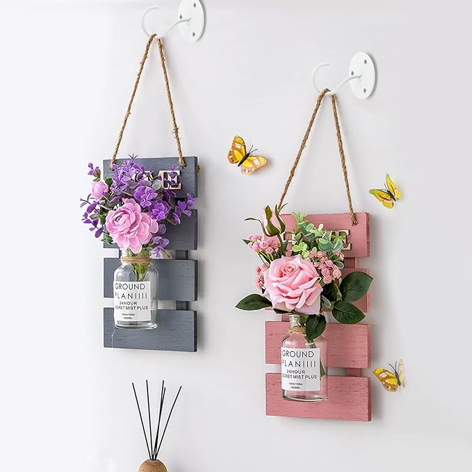 Ceiling Hooks for Hanging Plants- Metal Heavy Duty Wall Mounted Hangers for Hanging Bird Feeders, Planters, Wind Chimes, Include Professional Drywall Anchors (5 Pack) (Bright White)-VerdiqueGarden