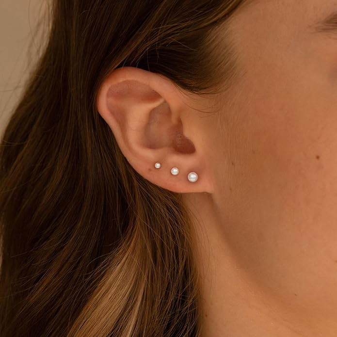 VRIUA 20G Tiny Flat Back Earrings for Women - 14K Gold/Silver Plated Small Flat Back Stud Earrings Hypoallergenic Cartilage Helix Piercing Jewelry