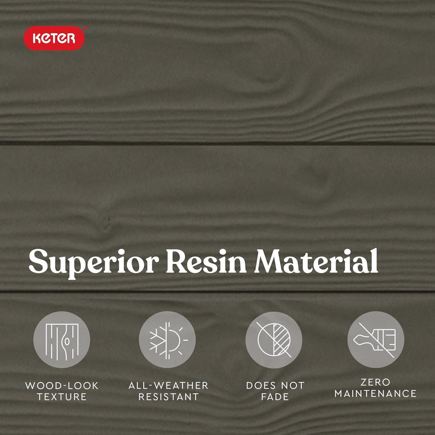 Keter Westwood 150 Gallon Resin Large Outdoor Storage Box for Patio Furniture, Outdoor Cushions, Garden Tools and Pool Floats, Mossy Brown-VerdiqueGarden