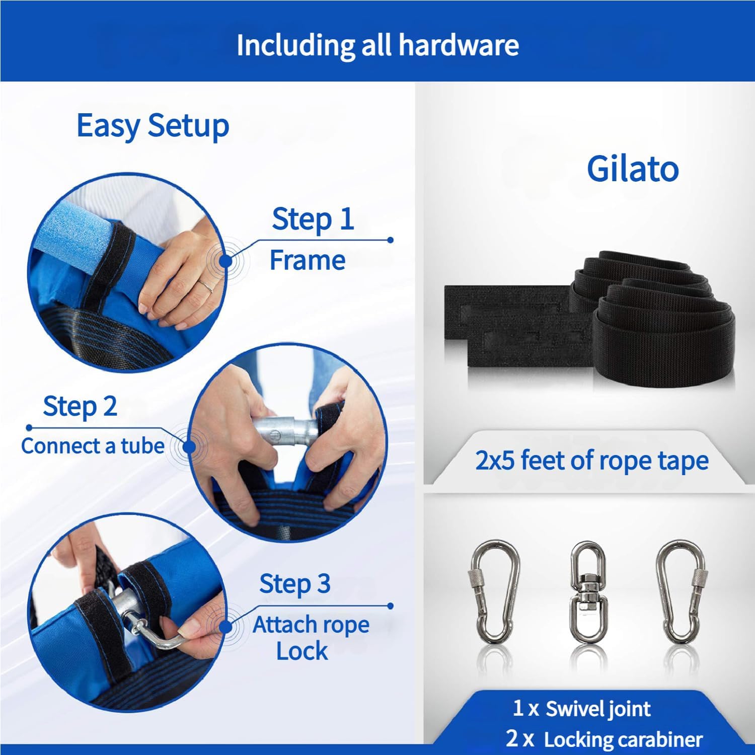 60-Inch Heavy-Duty Rectangle Platform Swing for Backyards - 700lb Capacity Waterproof Outdoor, Kids & Adults Tree Swing (Blue)-VerdiqueGarden