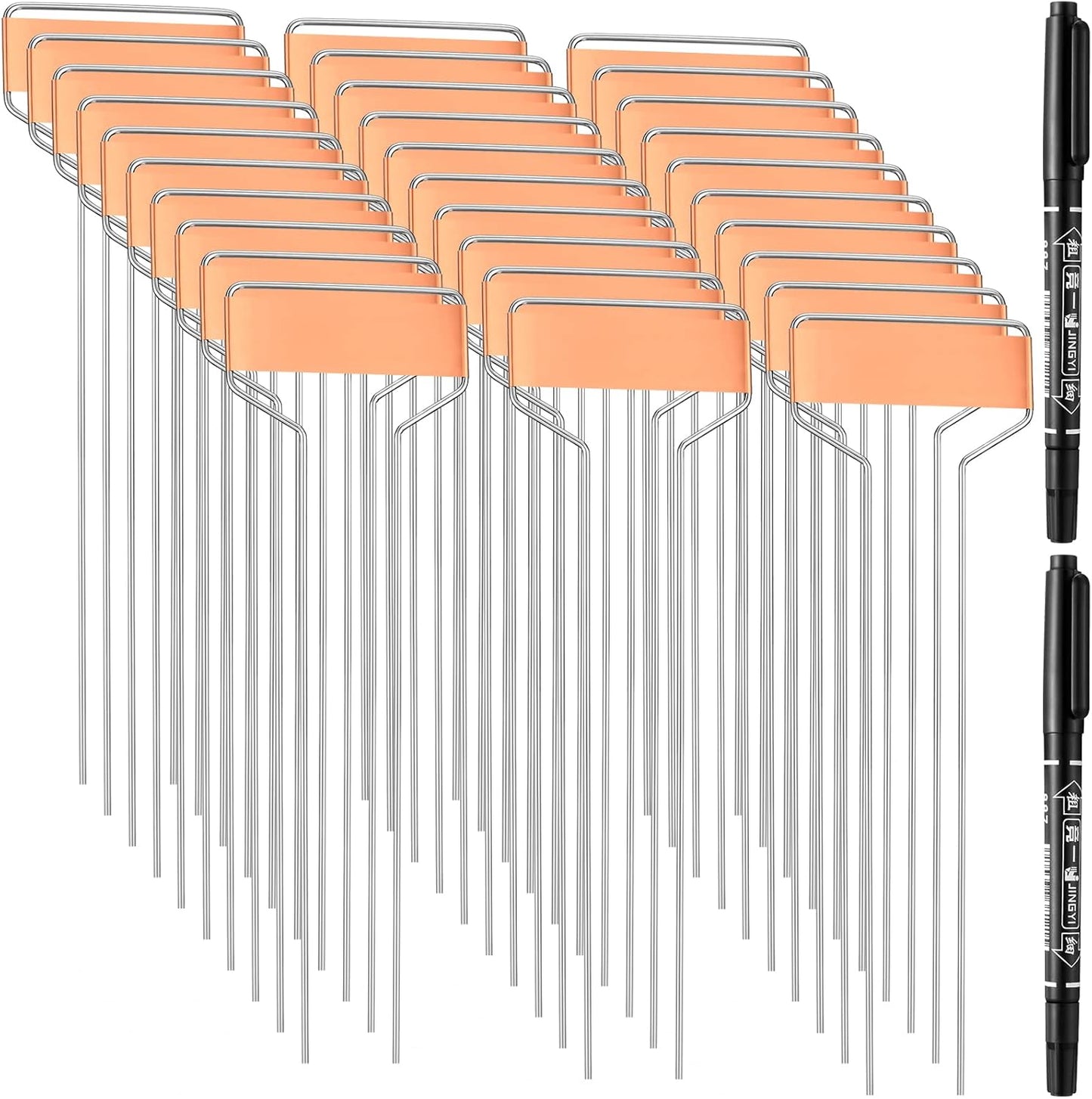 100 Pcs Metal Garden Plant Labels Weatherproof Banner Copper Plant Tags, Metal Copper Garden Markers, Reusable Height 10.5 Label Area 2.5'' x 7/8''-VerdiqueGarden