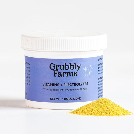 Grubbly Farms Vitamins + Electrolytes Water Supplement for Chickens (30 Day)-VerdiqueGarden