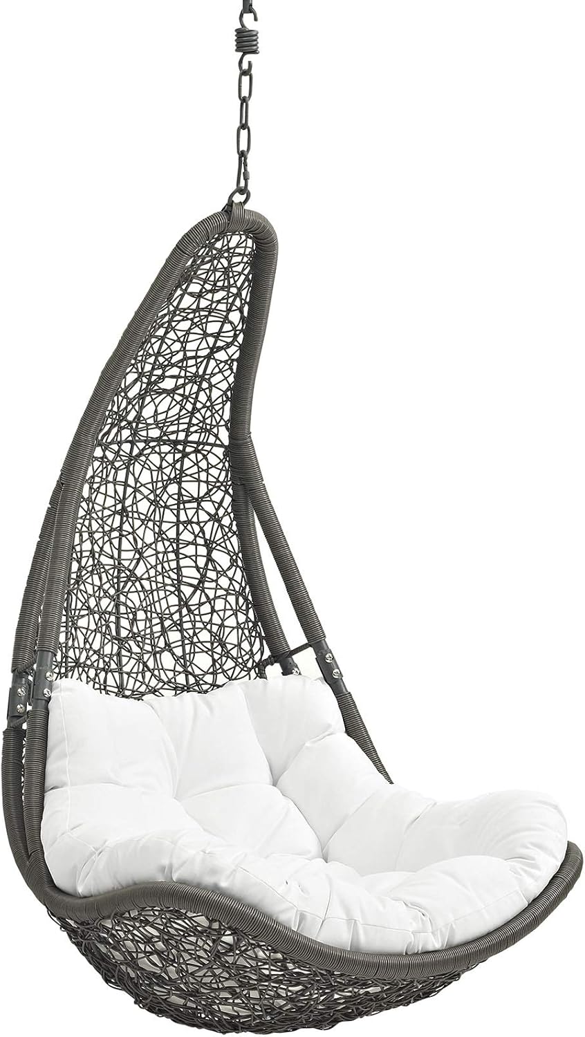 Modway Abate Outdoor Patio Swing Chair Without Stand, Gray White-VerdiqueGarden