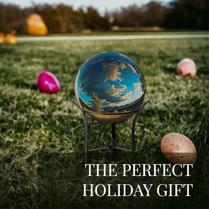 12" Tall Iron Gazing Ball Stand, Classic Stylelish Garden Hardware Metal holder for 8/10/12-Inch, Strong and Durable handmade Gazing Globe Display Stand Decoration for Outdoor, Home, Yards-VerdiqueGarden