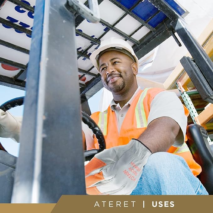 ATERET 12 Pairs Hi Vis Heavy Duty Durable Cowhigh Leather Work Gloves-VerdiqueGarden