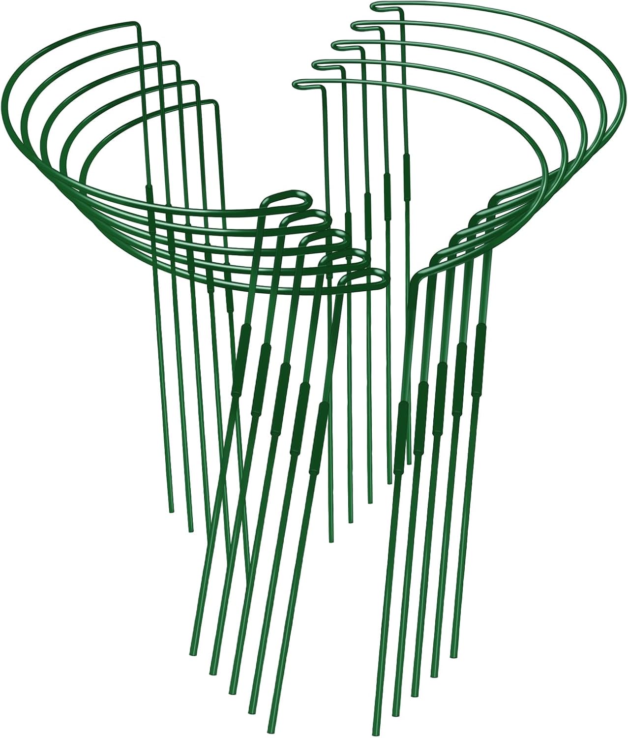 10-Pack Adjustable Height Snake Plant Support Stakes- Sturdy, Rust-Resistant Plant Supports for Indoor and Outdoor Potted Plants (16x10Inch) - Flower and Garden Peony Support-VerdiqueGarden