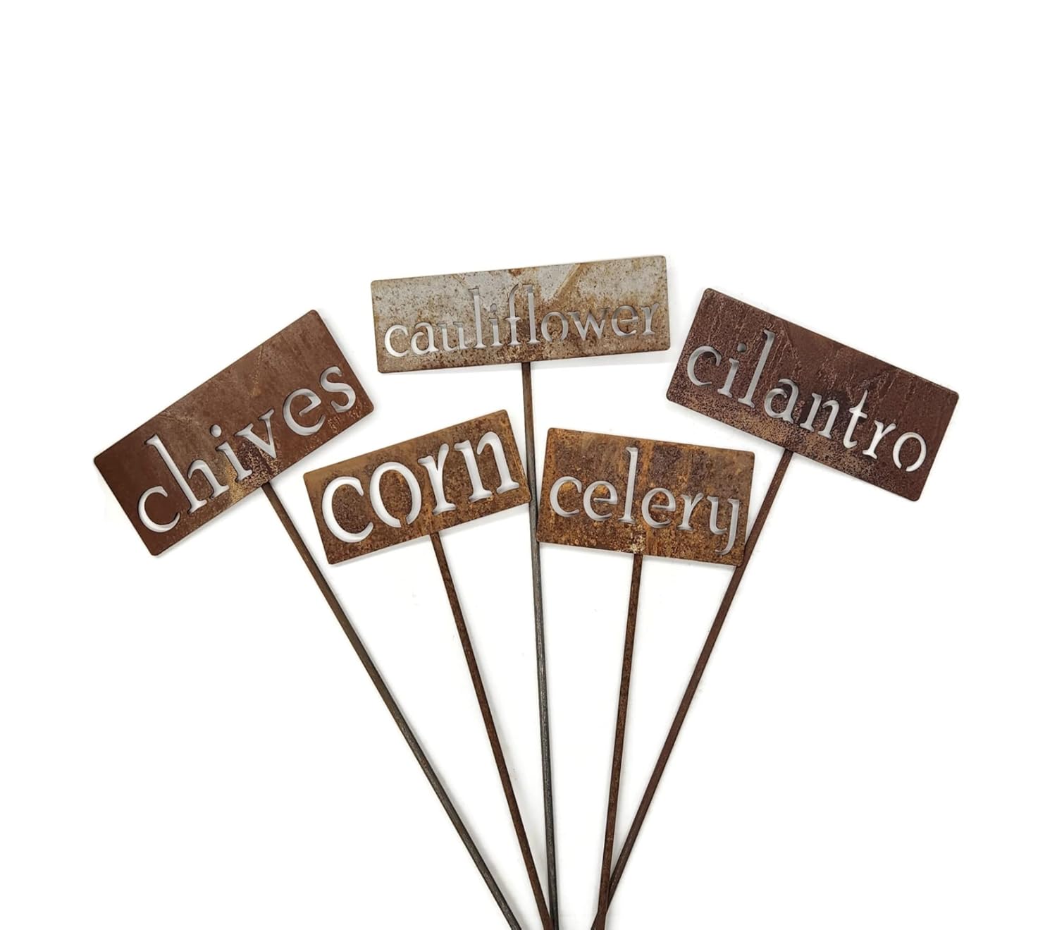 Classic Metal Garden Markers 19 Inches Tall (carrots, Naturally Rusted)-VerdiqueGarden