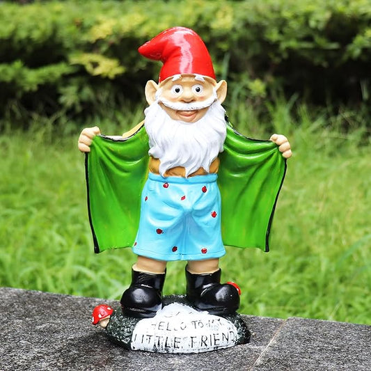 Tirifer 8.3inch/21cm Big Size Garden Gnome, Polyresin Outdoor Sculpture Gnome Statue Garden Figurine Art Garden Decoration for Lawn Yard Balcony Porch Patio-VerdiqueGarden