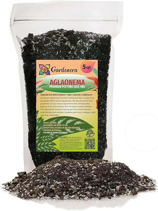 Premium Aglaonema Plant Soil Mix by Gardenera - Stimulate Growth and Elevate Leaf Color with Nourishing Formula - 5 Quart-VerdiqueGarden