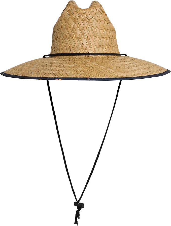 Quiksilver Men's Wide Brim Outdoor Lifeguard Straw Sun Hat-VerdiqueGarden