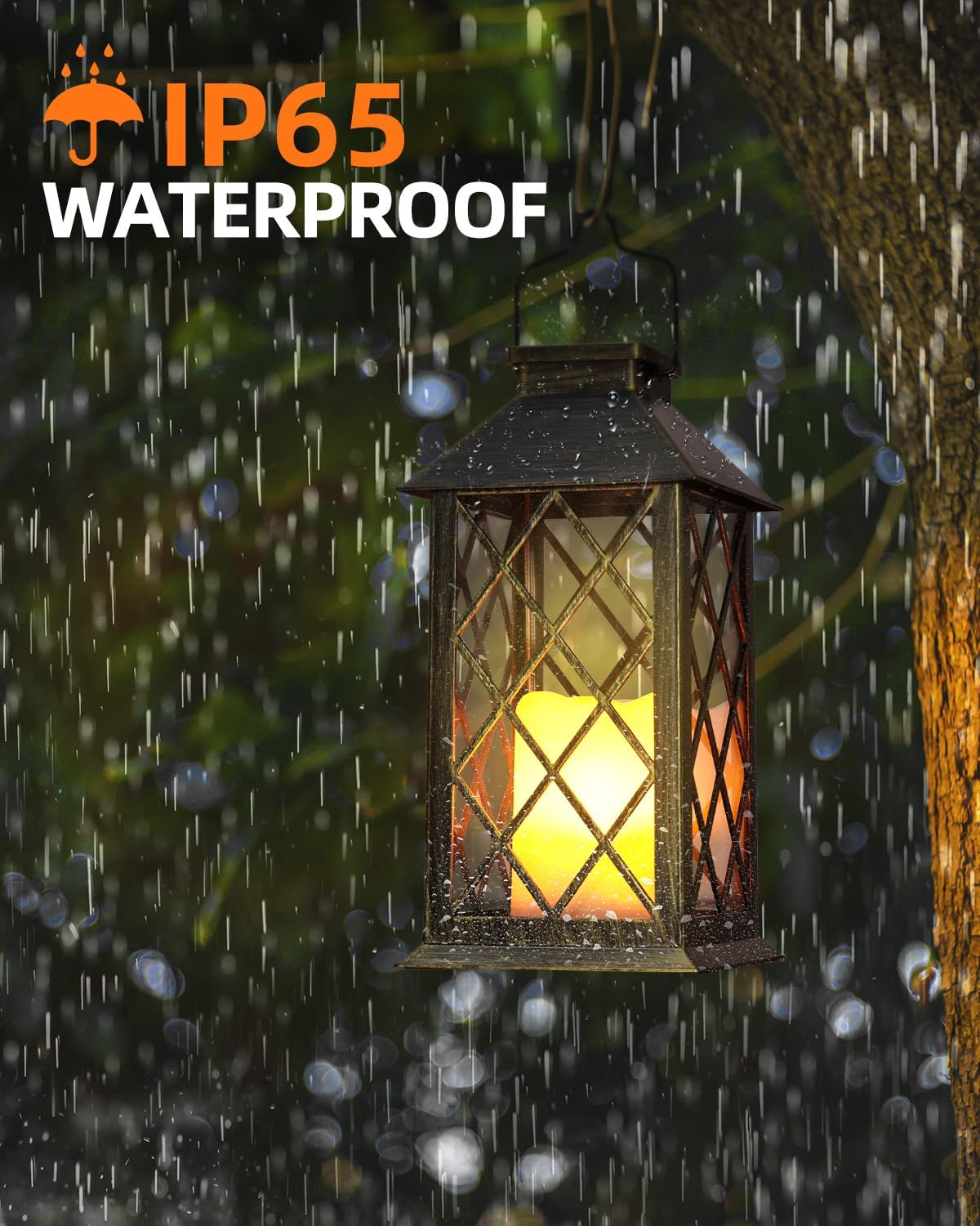 Otdair Solar Lanterns Outdoor Waterproof, 2 Pack 14" Solar Lantern with Glass Retro LED Flickering Flameless Candle,Lanterns Decorative Outdoor for Gift, Yard, Garden, Patio, Balcony,Porch, Party-VerdiqueGarden