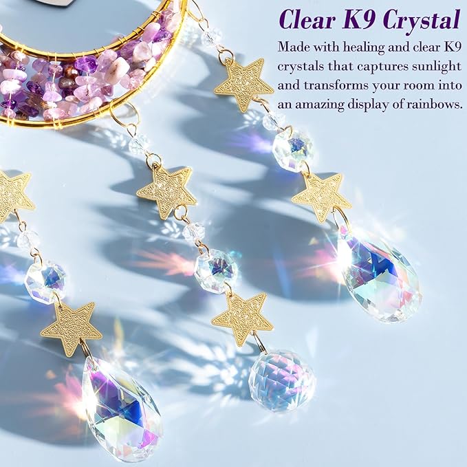 I Love You Gifts for Her Women Wife Girlfriend, Cool Moon Crystal Suncatcher Romantic Birthday Gifts Anniversary Wedding for Mom Her Grandma Wife Couples Wedding Engagement Gifts-VerdiqueGarden